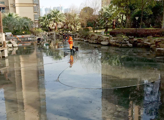 双城景观池淤泥清理